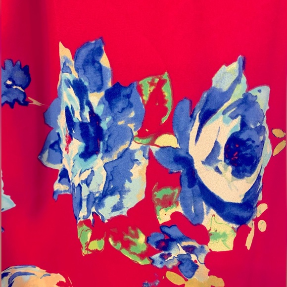 The Impeccable Pig pink size Medium dress with cobalt blue flowers - Picture 6 of 6